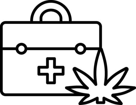 marijuana, cannabis, medicine chest icon. Simple thin line, outline of Marijuana icons for UI and UX, website or mobile application on white background vector