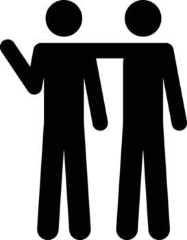 Two friends icon. Simple glyph, flat of People icons for UI and UX, website or mobile application on white vector