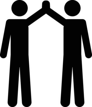 Two friends give five icon. Simple glyph, flat of People icons for UI and UX, website or mobile application vector