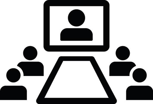 conference, employee, online icon. Simple glyph, flat of Online traning icons for UI and UX, website or mobile application on white vector