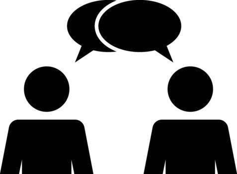 Two people talking, dialogue icon. Simple glyph, flat of People icons for UI and UX, website or mobile application on white background vector