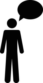 Human monologue icon. Simple glyph, flat of People icons for UI and UX, website or mobile application on white vector