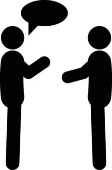 Two people talking icon. Simple glyph, flat of People icons for UI and UX, website or mobile application on white vector