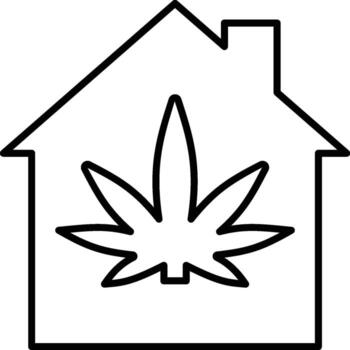 marijuana, home icon. Simple thin line, outline of Marijuana icons for UI and UX, website or mobile application on white background vector