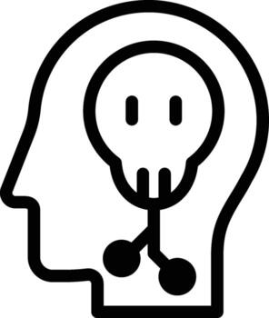 humano, cerebro, conectar, delito, hackear icono. sencillo Delgado línea, contorno de mente proceso íconos para ui y ux, sitio web o móvil solicitud en blanco antecedentes vector