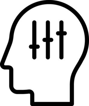 human, brain, control icon. Simple thin line, outline of Mind process icons for UI and UX, website or mobile application on white background vector