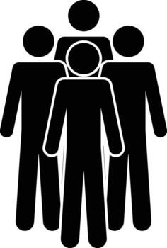 Four people, a group icon. Simple glyph, flat of People icons for UI and UX, website or mobile application on white background vector