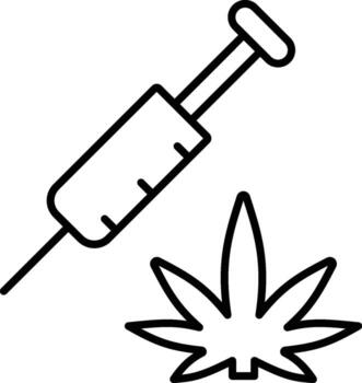 marijuana, syringe icon. Simple thin line, outline of Marijuana icons for UI and UX, website or mobile application on white background vector