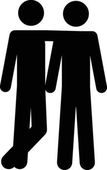 Two friends icon. Simple glyph, flat of People icons for UI and UX, website or mobile application vector