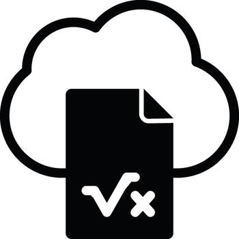 cloud, document, maths, online training icon. Simple glyph, flat of Online traning icons for UI and UX, website or mobile application on white background vector