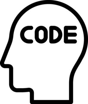 human, brain, cede, coding icon. Simple thin line, outline of Mind process icons for UI and UX, website or mobile application on white background vector