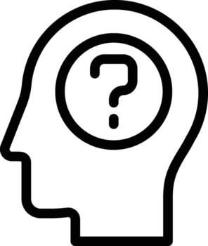 humano, cerebro, educación, aprendiendo, pregunta icono. sencillo Delgado línea, contorno de mente proceso íconos para ui y ux, sitio web o móvil solicitud en blanco antecedentes vector