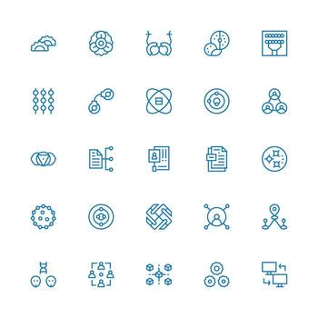 A set of icons that include various types of objects vector