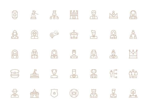 A set of icons that include people and objects vector