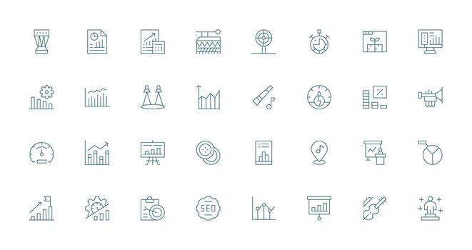 A set of icons that include various types of business vector