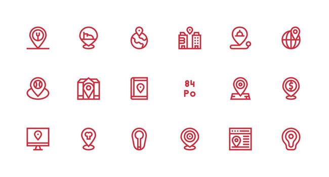 18 íconos para habla a en fuerte carrera línea formato vector