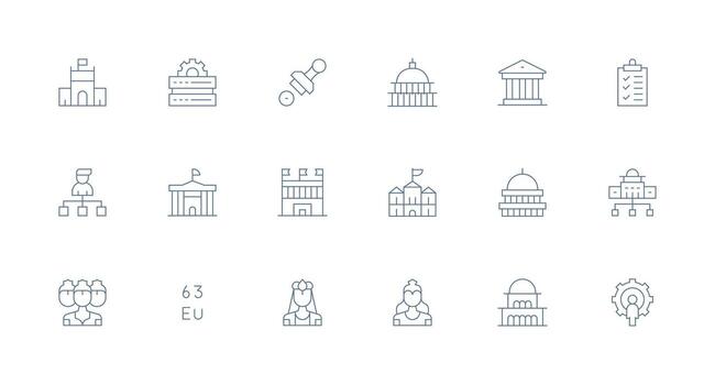 Minimal Line Icons from Administration Set with 18 Vectors