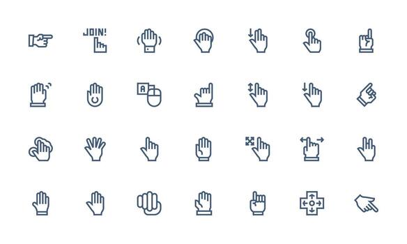 Bold Line Icons from Cursor Set with 28 Vectors