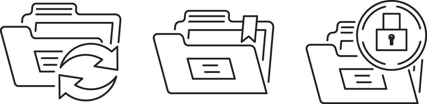 datos administración íconos carpeta sincronización marcadores y cifrado seguridad conceptos vector