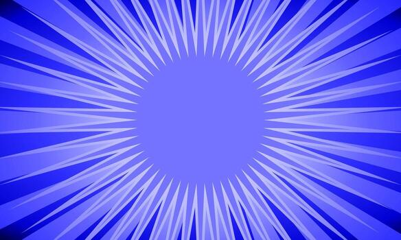 Abstract background with sharp blue rays radiating from a central point, creating a dynamic and energetic starburst or explosion effect. shiny blue. vector