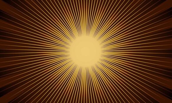 Abstract gold radial burst background with glowing center and radiating lines. Vibrant and energetic design. fractal sunburst background. vector