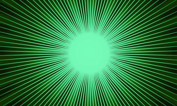 Abstract green radial burst background with glowing center and radiating lines. Vibrant and energetic design. fractal burst background. vector