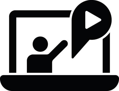 en línea capacitación, conferencia, cuaderno icono. sencillo glifo, plano de en línea traning íconos para ui y ux, sitio web o móvil solicitud en blanco antecedentes vector