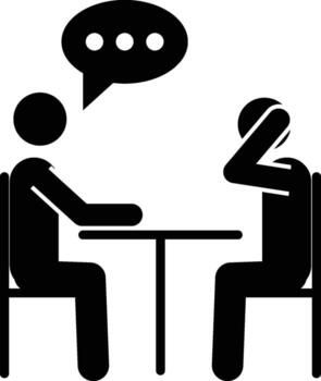 Two people talking icon. Simple glyph, flat of People icons for UI and UX, website or mobile application vector