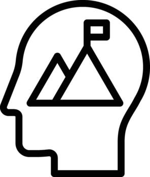 human, brain, mission, flag icon. Simple thin line, outline of Mind process icons for UI and UX, website or mobile application on white background vector