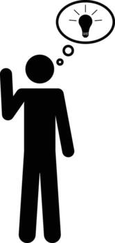 The idea of man, light bulb, bubble icon. Simple glyph, flat of People icons for UI and UX, website or mobile application on white background vector