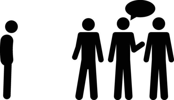 Outsider people talk icon. Simple glyph, flat of People icons for UI and UX, website or mobile application on white background vector