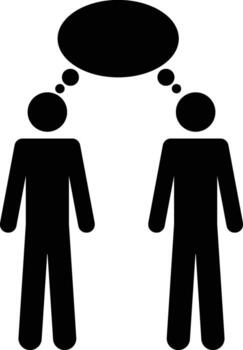The dialogue of two people icon. Simple glyph, flat of People icons for UI and UX, website or mobile application on white background vector