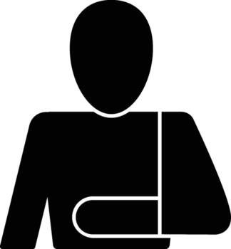 The icon of a man with a bandaged hand. Simple flat icon illustration, of a man with a bandaged hand for a website or mobile application on white background vector