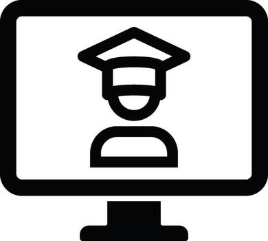 monitor, education, online education icon. Simple glyph, flat of Online traning icons for UI and UX, website or mobile application on white background vector