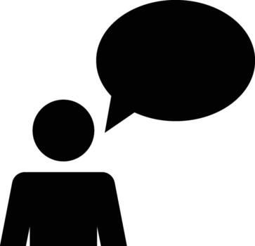 Human monologue icon. Simple glyph, flat of People icons for UI and UX, website or mobile application vector