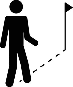 a man goes to the checkbox icon. Simple glyph, flat of People icons for UI and UX, website or mobile application on white background vector