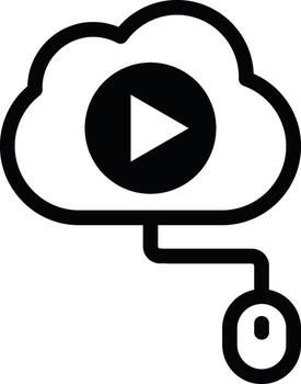 cloud, videos, mouse, online training icon. Simple glyph, flat of Online traning icons for UI and UX, website or mobile application on white background vector