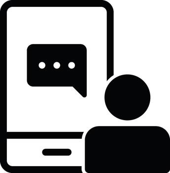 online learning, chat, mobile, chat training icon. Simple glyph, flat of Online traning icons for UI and UX, website or mobile application on white background vector