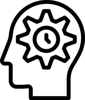 human, brain, management, time icon. Simple thin line, outline of Mind process icons for UI and UX, website or mobile application on white background vector