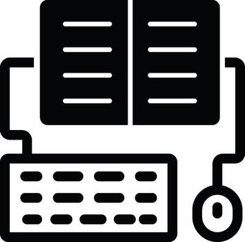 homework, online training, keyboard, mouse icon. Simple glyph, flat of Online traning icons for UI and UX, website or mobile application on white background vector