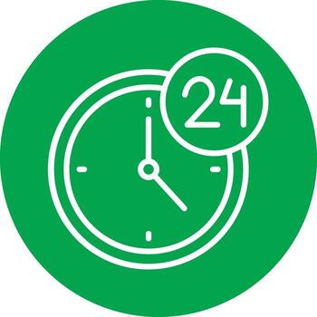 24 Hours Support Smooth UI Symbol vector