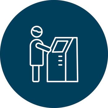 hombre en Cajero automático máquina codificado ui símbolo vector