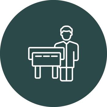 Man Printing UX Focused Shape vector