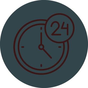 24 Hours Support Flat Symbol vector