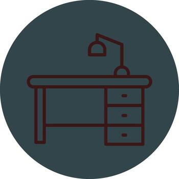 Work Table Iconic Line Form vector