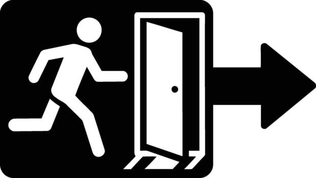 Emergency Exit Sign with Running Figure vector
