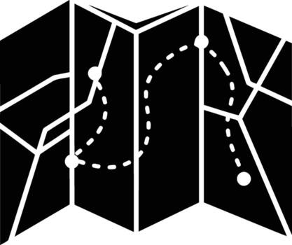 Folded Map with Dashed Route and Markers vector