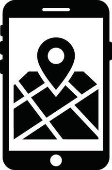 Smartphone Displaying Map with Location Pin Icon vector