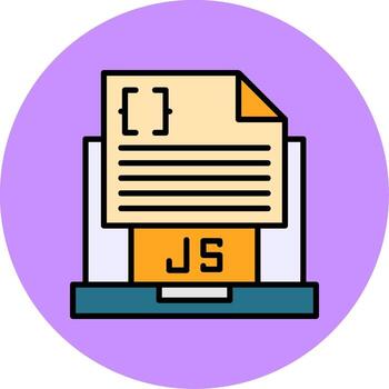 Javascript File Filled Circle Icon Style vector