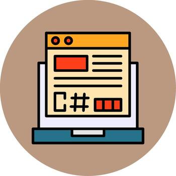 C Sharp Filled Circle Icon Style vector